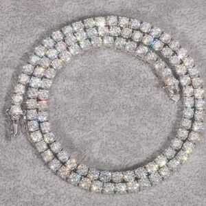 Luxury 2 PACK Moissanite 5mm Wide Diamond Tennis Chain 18" and 20" GRA Certified